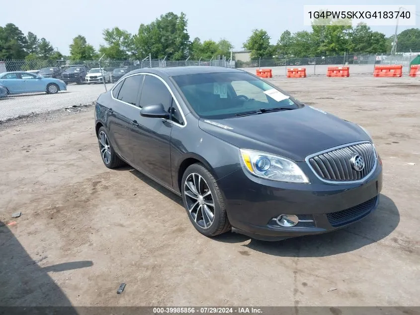 2016 Buick Verano Sport Touring Group VIN: 1G4PW5SKXG4183740 Lot: 39985856