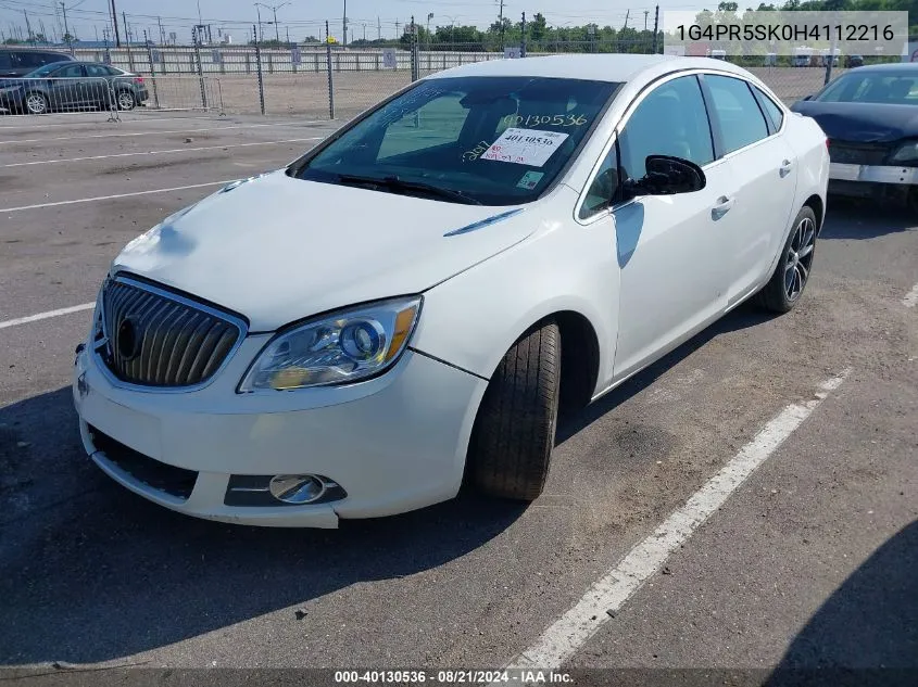 2017 Buick Verano Sport Touring VIN: 1G4PR5SK0H4112216 Lot: 40130536