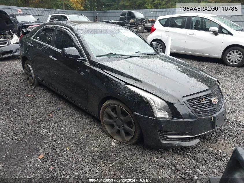 1G6AA5RX2G0110785 2016 Cadillac Ats Standard