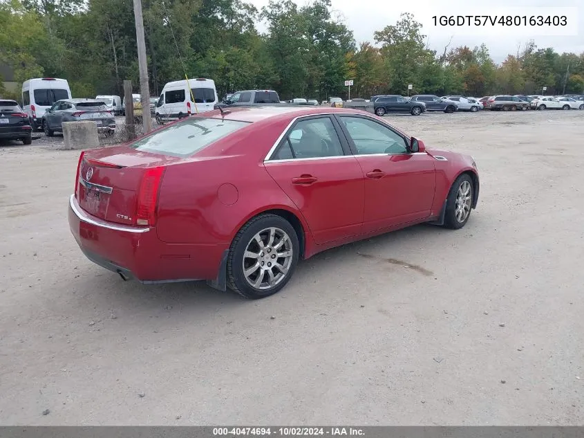 1G6DT57V480163403 2008 Cadillac Cts Standard