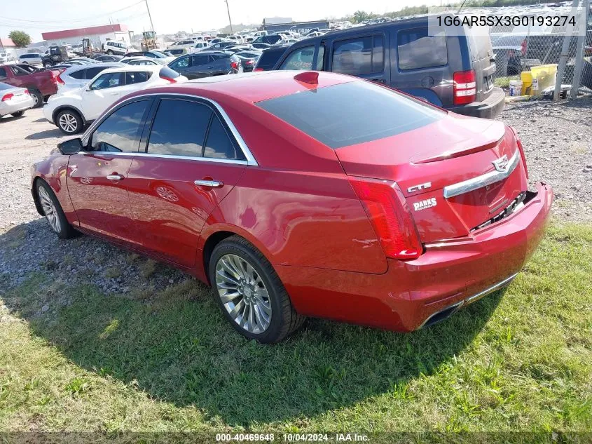 1G6AR5SX3G0193274 2016 Cadillac Cts Luxury Collection