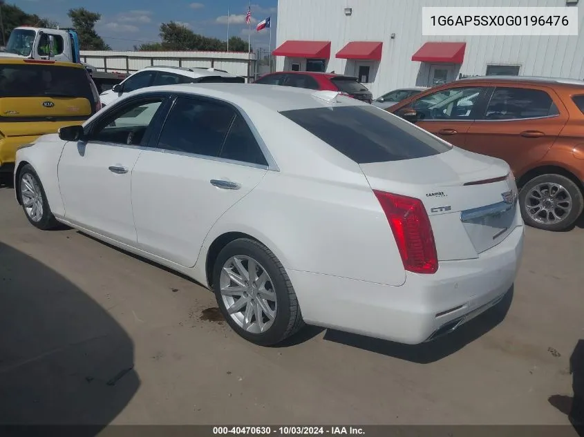 1G6AP5SX0G0196476 2016 Cadillac Cts Standard