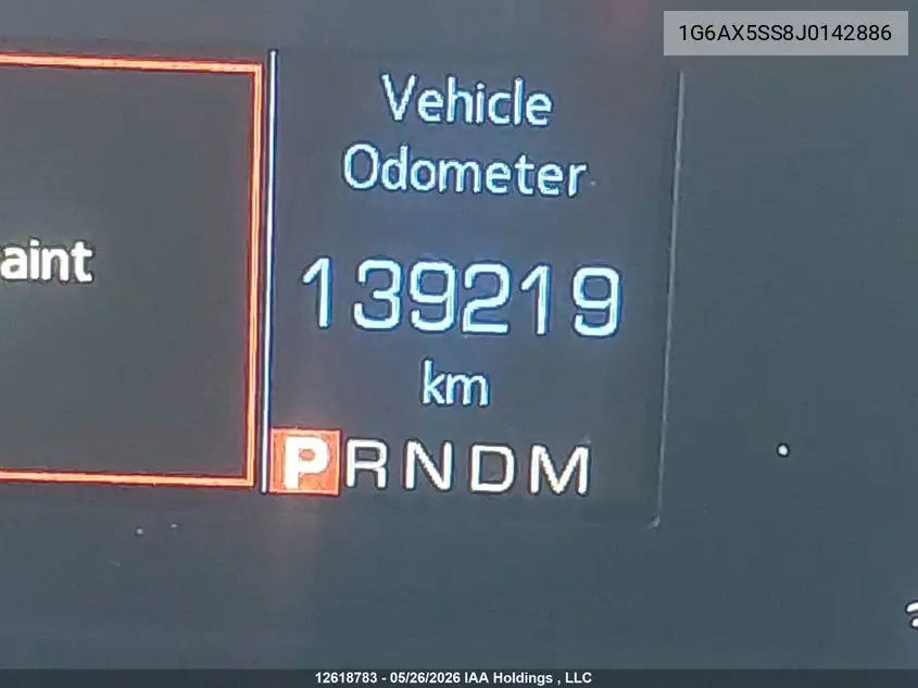 1G6AX5SS8J0142886 2018 Cadillac Cts