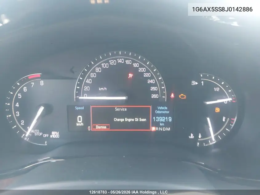 1G6AX5SS8J0142886 2018 Cadillac Cts