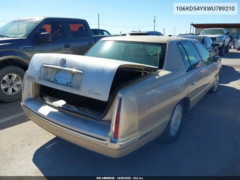 1G6KD54YXWU789210 1998 Cadillac Deville Standard