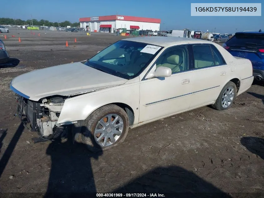 1G6KD57Y58U194439 2008 Cadillac Dts 1Sd