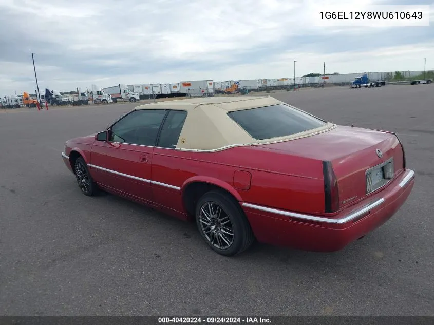 1G6EL12Y8WU610643 1998 Cadillac Eldorado Standard