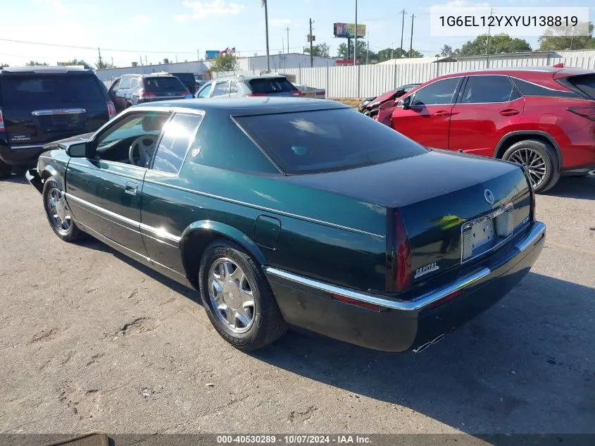 1G6EL12YXYU138819 2000 Cadillac Eldorado Esc