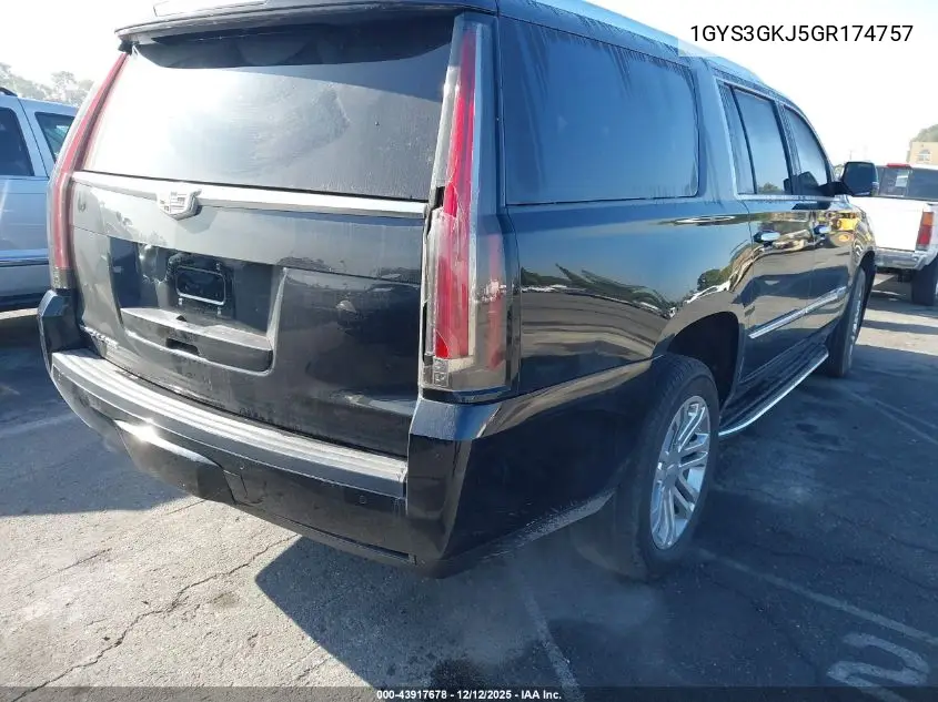 1GYS3GKJ5GR174757 2016 Cadillac Escalade Esv Standard