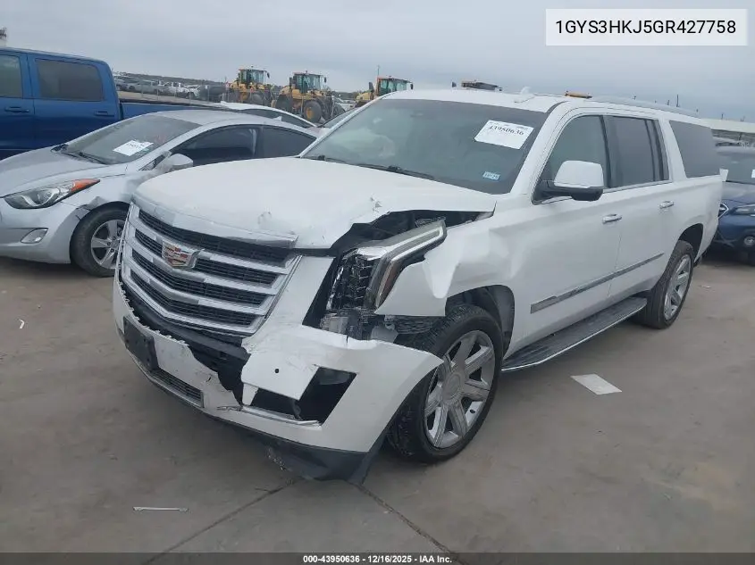 1GYS3HKJ5GR427758 2016 Cadillac Escalade Esv Luxury Collection
