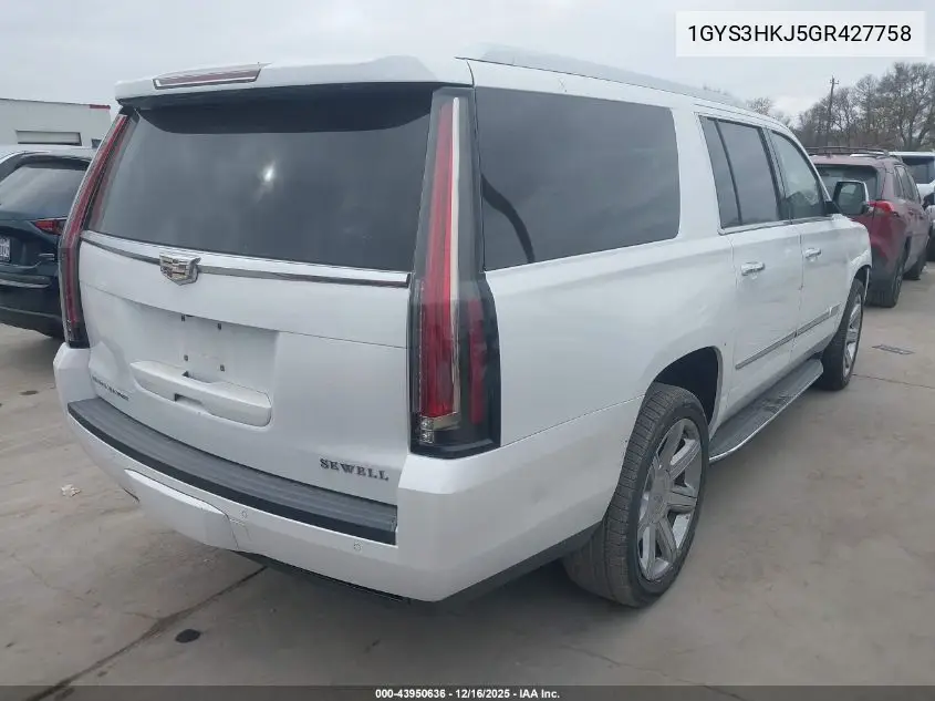 1GYS3HKJ5GR427758 2016 Cadillac Escalade Esv Luxury Collection
