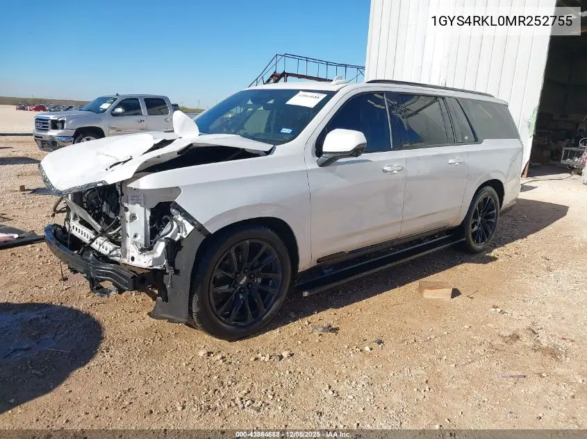 1GYS4RKL0MR252755 2021 Cadillac Escalade Esv 4Wd Sport Platinum