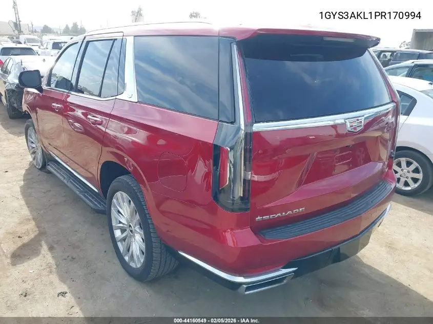 1GYS3AKL1PR170994 2023 Cadillac Escalade 2Wd Luxury