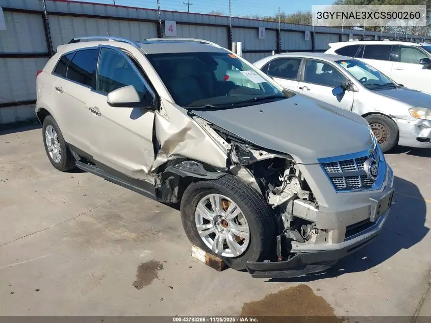 3GYFNAE3XCS500260 2012 Cadillac Srx Luxury Collection