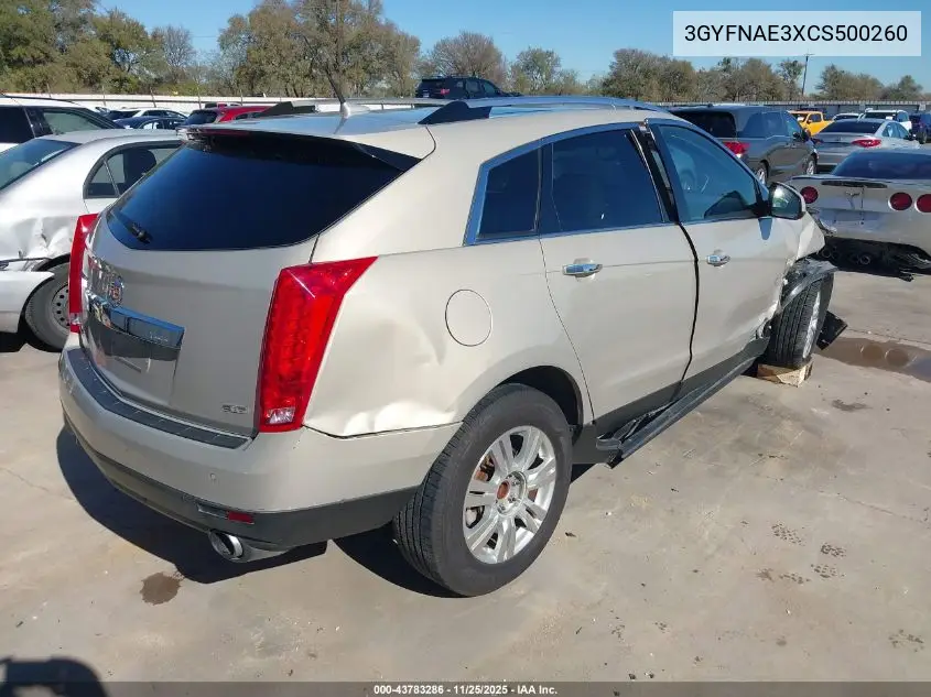 3GYFNAE3XCS500260 2012 Cadillac Srx Luxury Collection