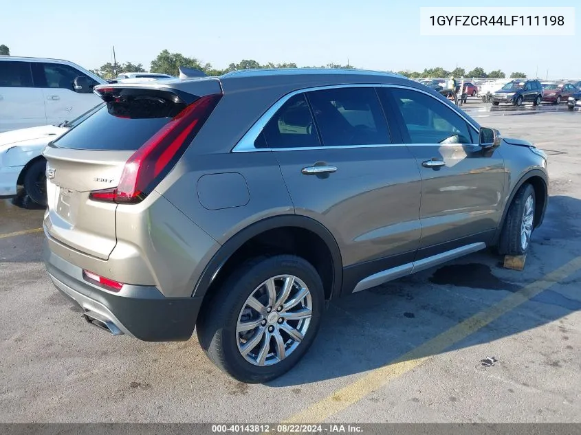 2020 Cadillac Xt4 Fwd Premium Luxury VIN: 1GYFZCR44LF111198 Lot: 40143812