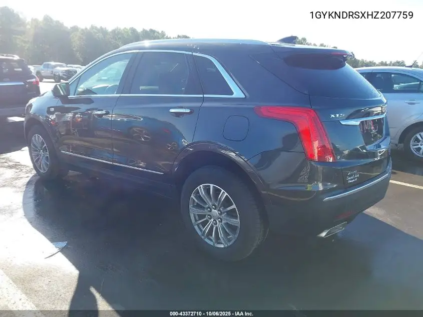 1GYKNDRSXHZ207759 2017 Cadillac Xt5 Luxury