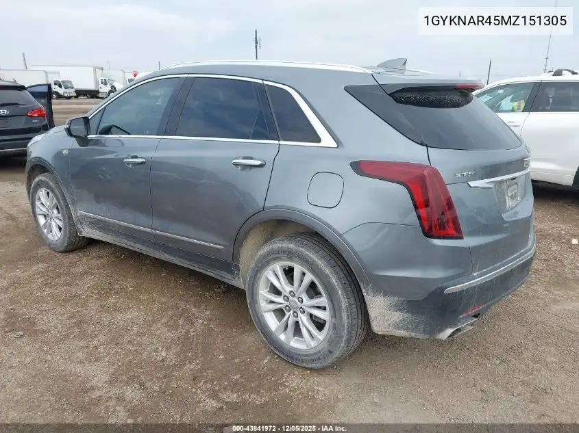 1GYKNAR45MZ151305 2021 Cadillac Xt5 Fwd Luxury