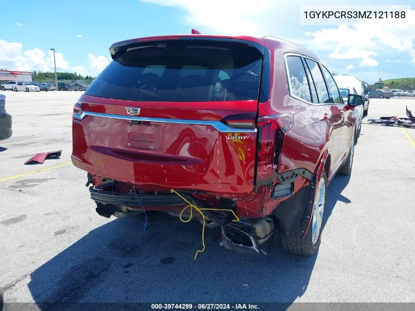 1GYKPCRS3MZ121188 2021 Cadillac Xt6 Fwd Premium Luxury