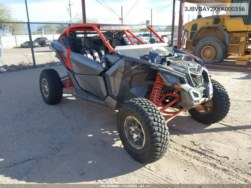 3JBVGAY2XKK000356 2019 Can-Am Maverick X3 Turbo