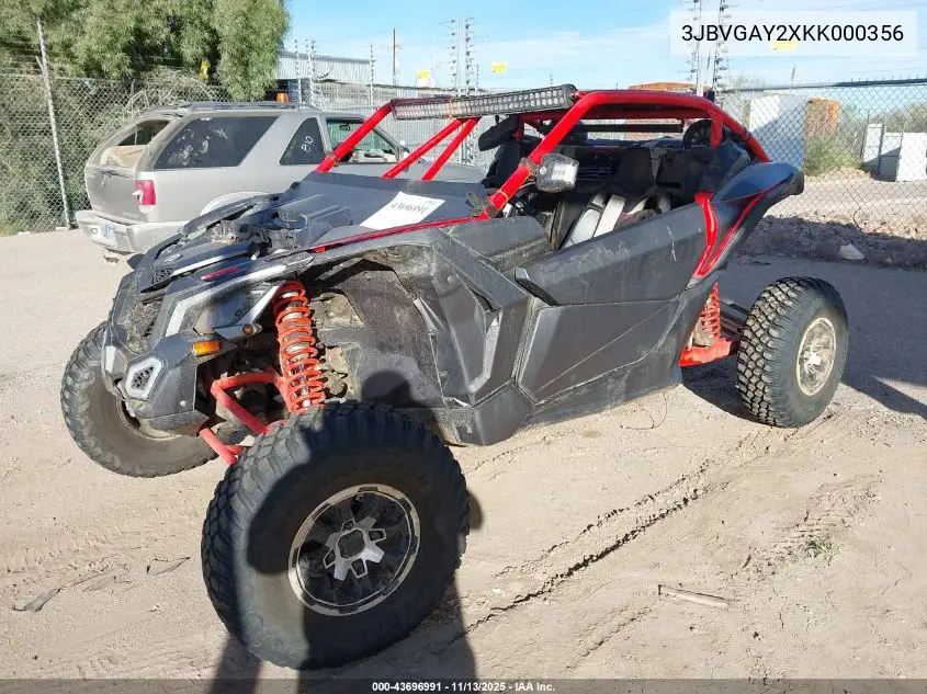3JBVGAY2XKK000356 2019 Can-Am Maverick X3 Turbo