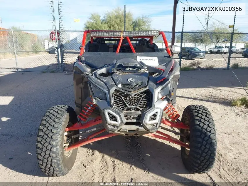3JBVGAY2XKK000356 2019 Can-Am Maverick X3 Turbo