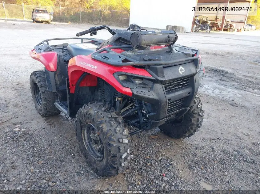 3JB3GA449RJ002176 2024 Can-Am Outlander 500 2Wd/500/500 Dps/Pro Hd5