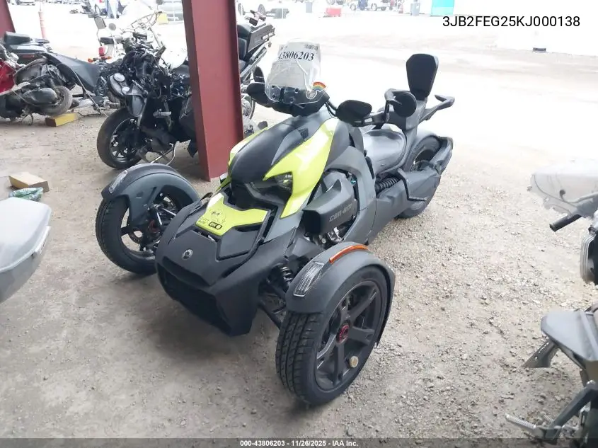 3JB2FEG25KJ000138 2019 Can-Am Ryker