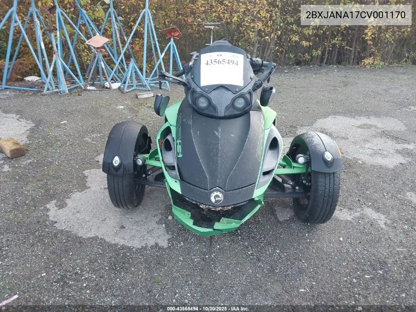 2BXJANA17CV001170 2012 Can-Am Spyder Roadster Rs-S