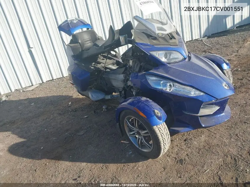 2BXJBKC17CV001551 2012 Can-Am Spyder Roadster Rt