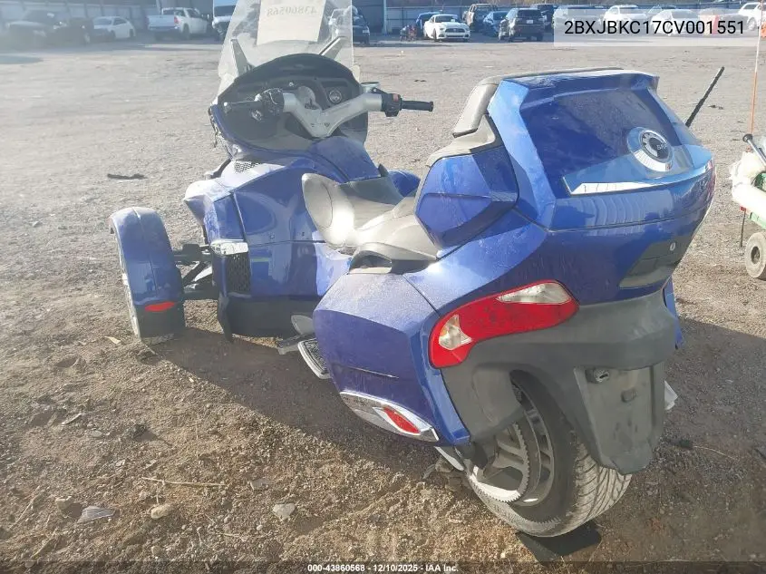 2BXJBKC17CV001551 2012 Can-Am Spyder Roadster Rt
