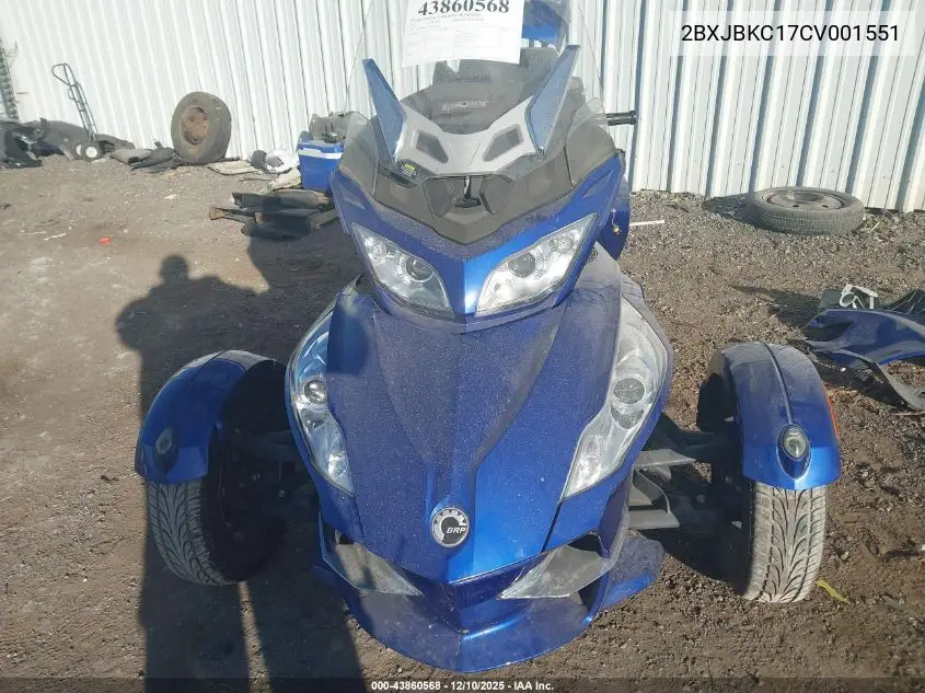 2BXJBKC17CV001551 2012 Can-Am Spyder Roadster Rt