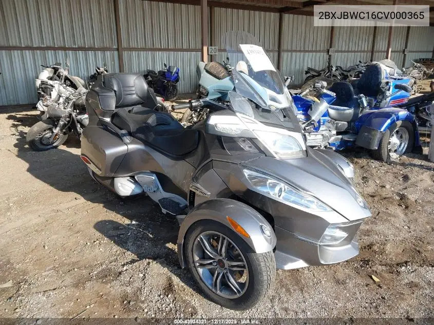 2BXJBWC16CV000365 2012 Can-Am Spyder Roadster Rts