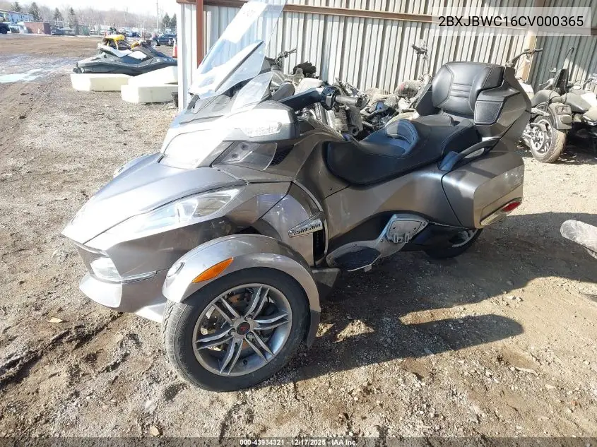 2BXJBWC16CV000365 2012 Can-Am Spyder Roadster Rts