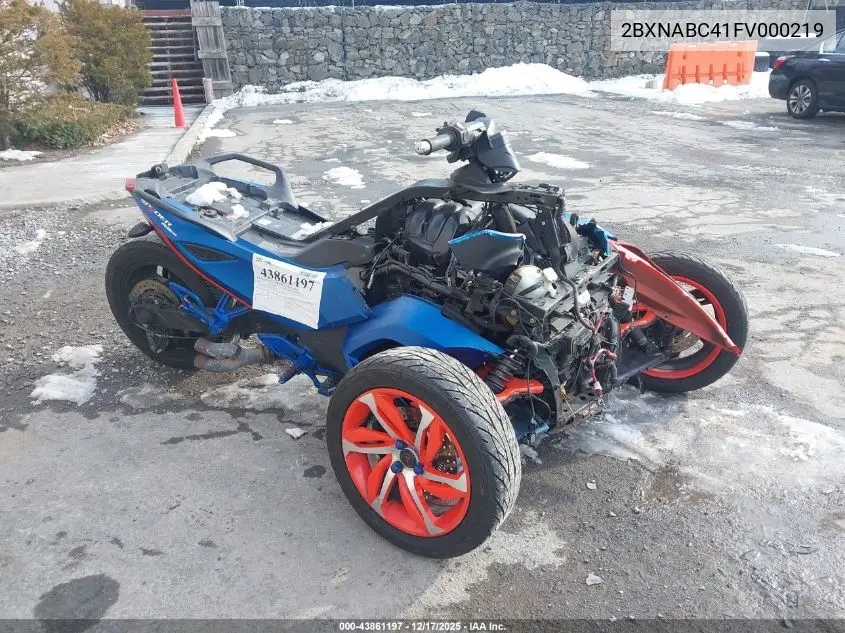 2BXNABC41FV000219 2015 Can-Am Spyder Roadster Rs/Rs-S/Rs-S Spec Series
