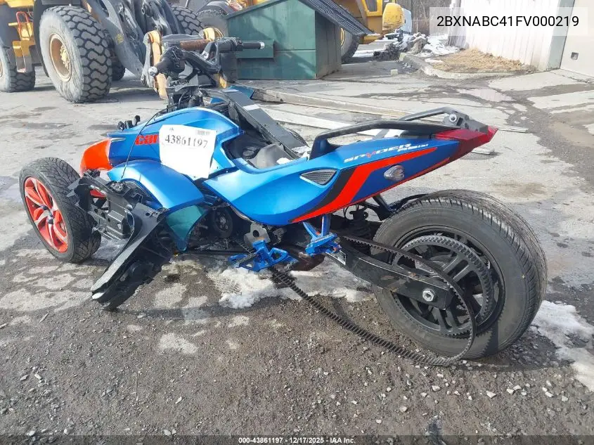 2BXNABC41FV000219 2015 Can-Am Spyder Roadster Rs/Rs-S/Rs-S Spec Series