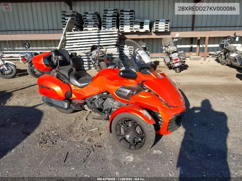 2BXREDD27KV000086 2019 Can-Am Spyder Roadster F3-T/F3 Limited