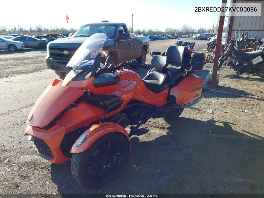 2BXREDD27KV000086 2019 Can-Am Spyder Roadster F3-T/F3 Limited