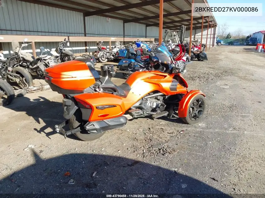 2BXREDD27KV000086 2019 Can-Am Spyder Roadster F3-T/F3 Limited