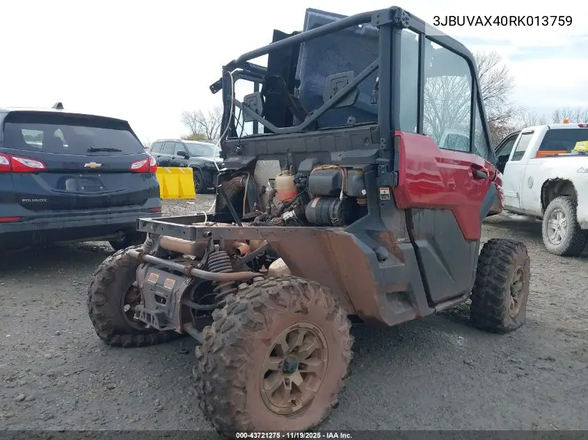 3JBUVAX40RK013759 2024 Can-Am Defender Limited Cab Hd10