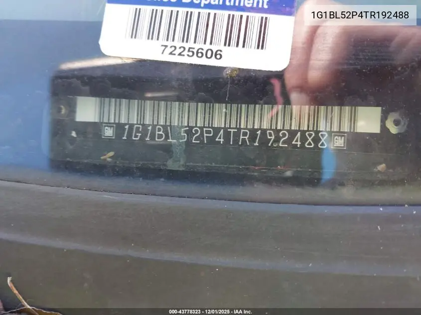 1996 Chevrolet Caprice / Impala Classic Ss VIN: 1G1BL52P4TR192488 Lot: 43778323