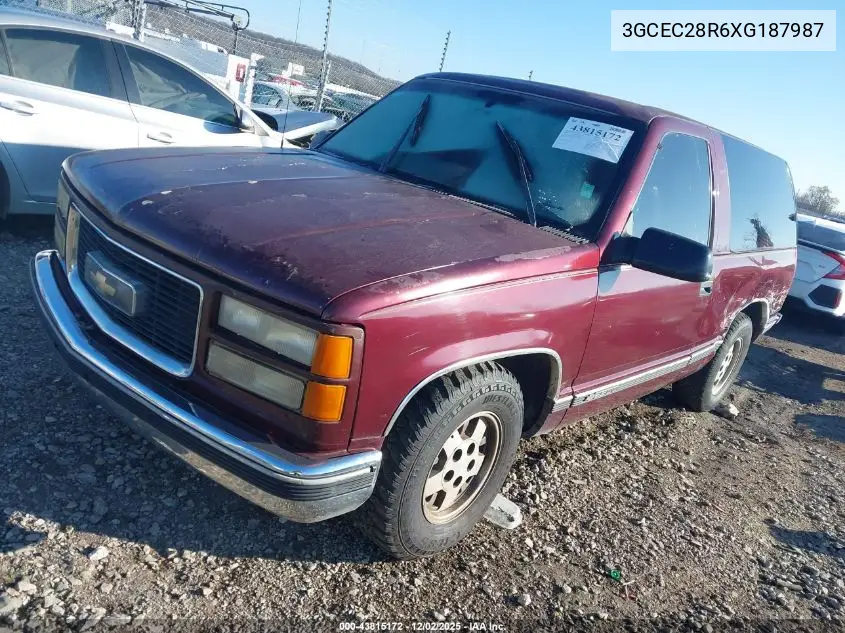 1999 Chevrolet Tahoe C1500 VIN: 3GCEC28R6XG187987 Lot: 43815172