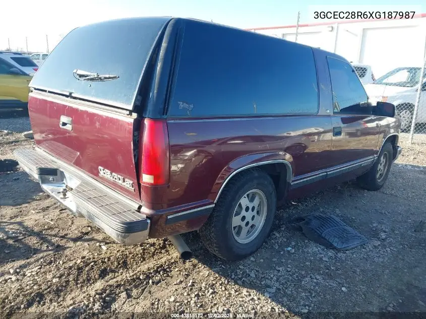 1999 Chevrolet Tahoe C1500 VIN: 3GCEC28R6XG187987 Lot: 43815172