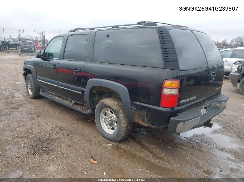 3GNGK26G41G239807 2001 Chevrolet Suburban 2500 Lt