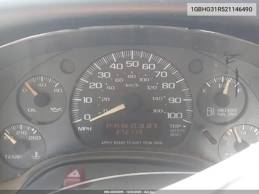 2002 Chevrolet Express Comm Cutaway VIN: 1GBHG31R521146490 Lot: 43838399