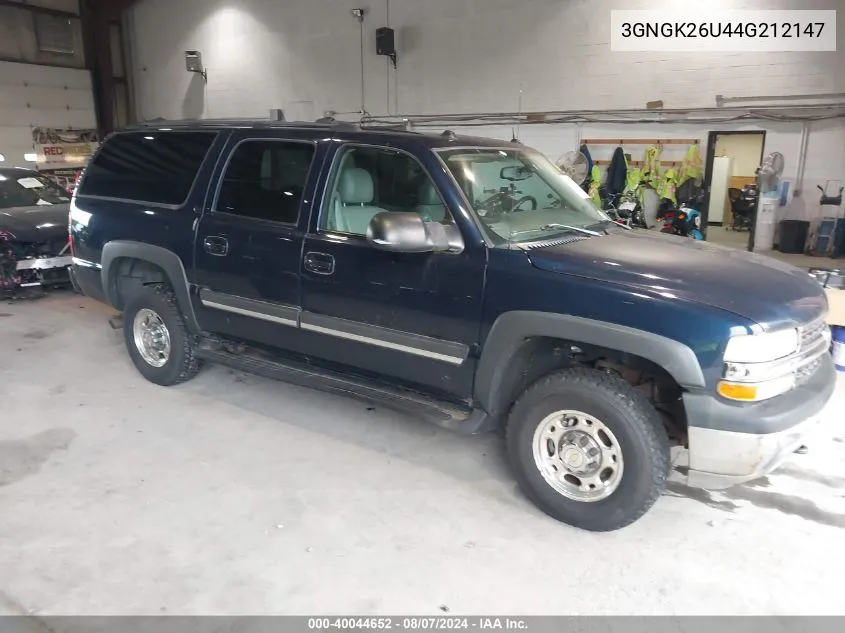 2004 Chevrolet Suburban 2500 Lt VIN: 3GNGK26U44G212147 Lot: 40044652