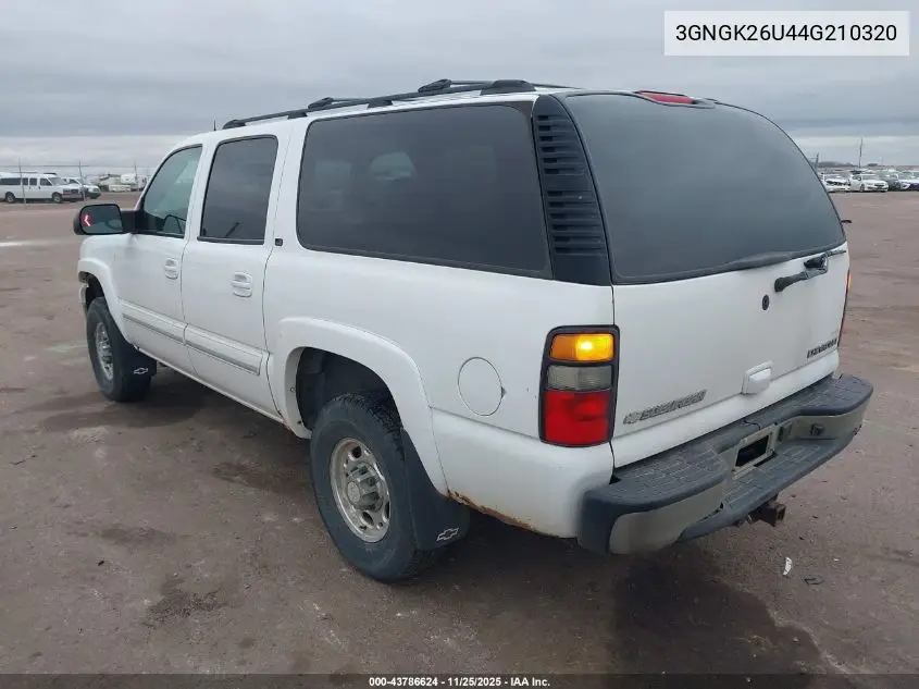 3GNGK26U44G210320 2004 Chevrolet Suburban 2500 Lt