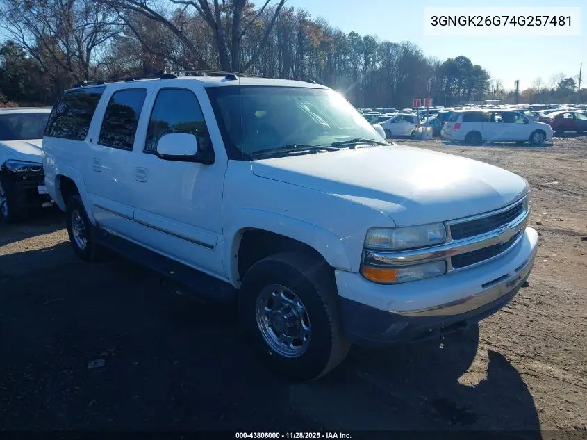 2004 Chevrolet Suburban 2500 Lt VIN: 3GNGK26G74G257481 Lot: 43806000