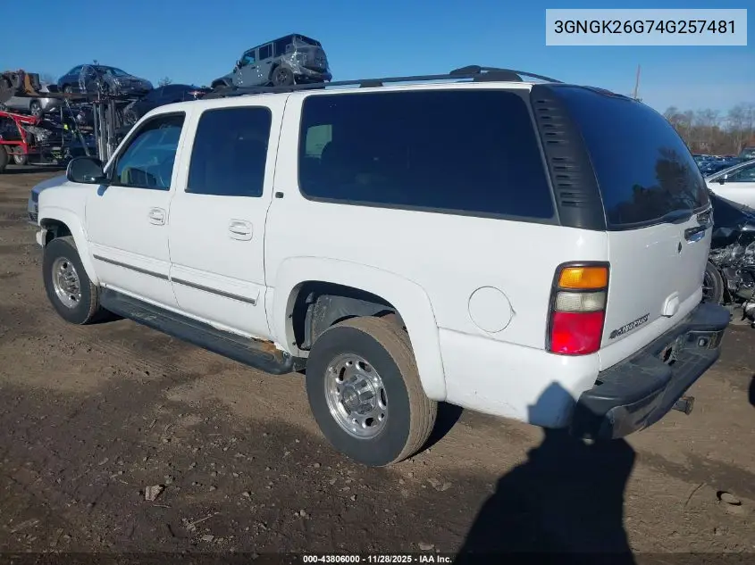 2004 Chevrolet Suburban 2500 Lt VIN: 3GNGK26G74G257481 Lot: 43806000