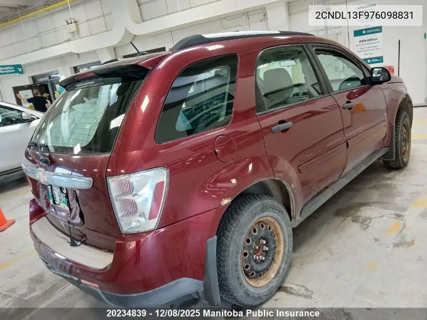 2CNDL13F976098831 2007 Chevrolet Equinox Ls V6